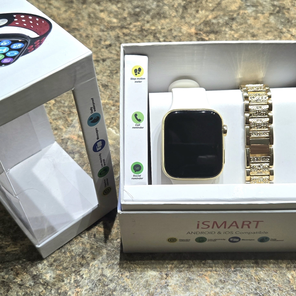 Gold and White Smartwatch